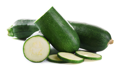 Fresh zucchini isolated on white