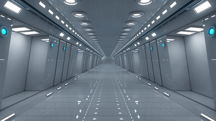 Futuristic interior corridor stage
