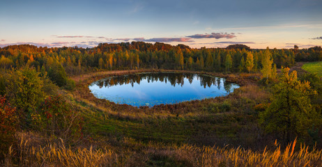 Evening in Braslau lakes national park, Belarus