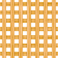 Seamless wooden lattice isolated on white
