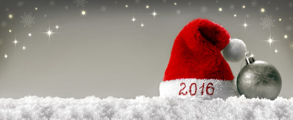 Happy new year 2016 santa hat .