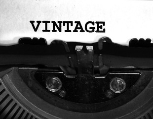 vintage written with black ink with the typewriter