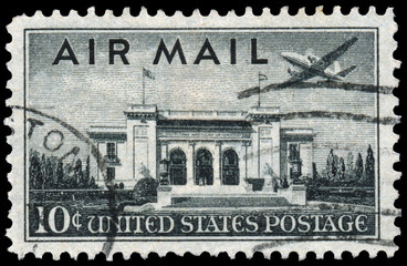 Postage stamp printed in USA shows the Pan American Union Buildi