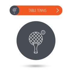 Table tennis icon. Ping pong sign.