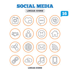 Social media icons. Speech bubble, lovers.