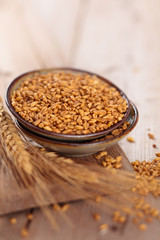 Wheat in plate.