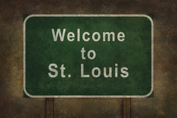 Welcome to St. Louis roadside sign illustration