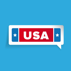 USA label vector with stars