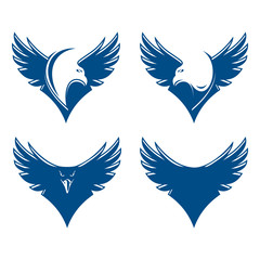 Eagle Hawk Wing Logo Icon Set