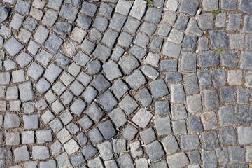 detail of cobblestone path
