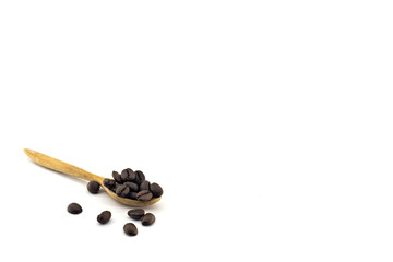 coffee beans in bag isolated on white background