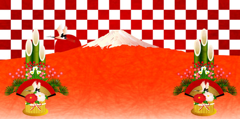 富士山　門松　初売り　背景