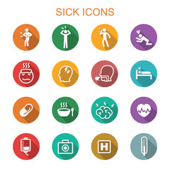 Fototapeta premium sick long shadow icons