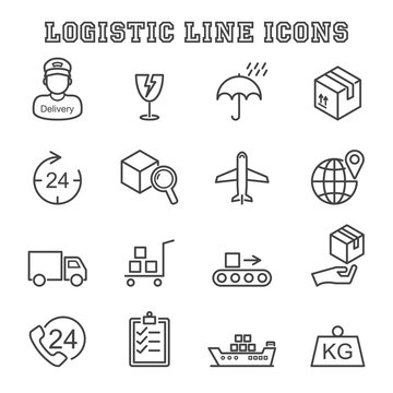 logistic line icons