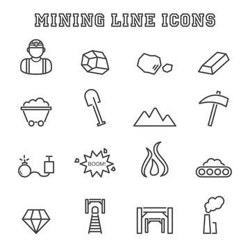 mining line icons