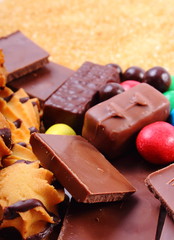 A lot of sweets and cane brown sugar, unhealthy food