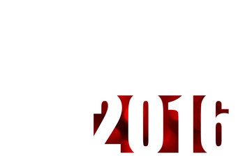 2016 on red bokeh background
