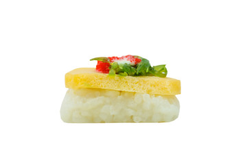 Japanese sushi isolated on white