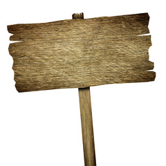 Wooden sign isolated on white. Wood old planks sign.