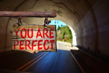 You are perfect motivational phrase sign