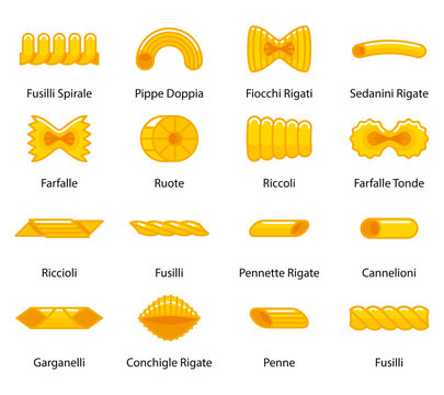 Vector color pasta collection