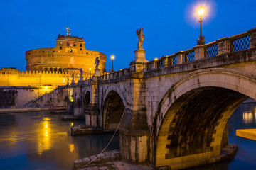 Obraz premium View of the Mausoleum of Hadrian, Saint Angelo castle