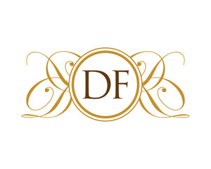 DF Luxury Ornament Initial Logo