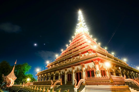 Wat Non Wang temple in Moon smile day,Khonkaen, Thailand..