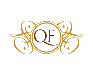 QF Luxury Ornament Initial Logo