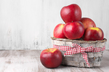 Red apples in basket