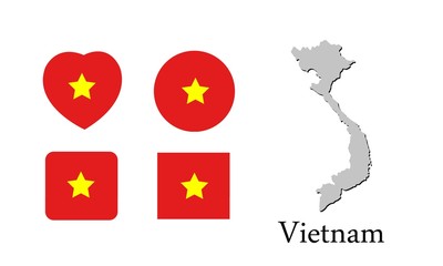 flag map vietnam