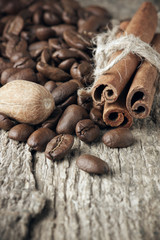 Coffee beans and spices