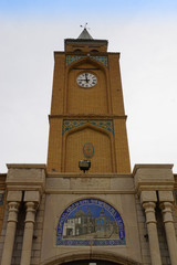Clock tower of Vank cathedral in Isfahan, Iran.