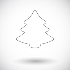 Christmas tree flat icon