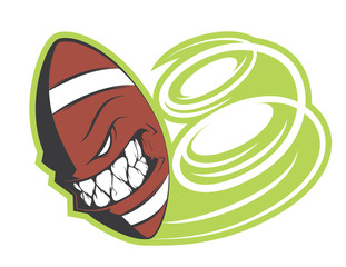 Angry football ball sticker vector concept