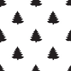 Christmas seamless tree doodles pattern.