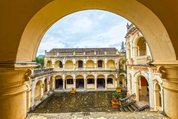 Hoang A Tuong palace corner looking over arch corridor Eurasian architecture harmoniously combined...