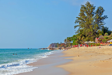 Sunny morning on Lamai beach..Koh Samui. Thailand..