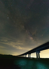 The Milky Way is our galaxy. This long exposure astronomical pho
