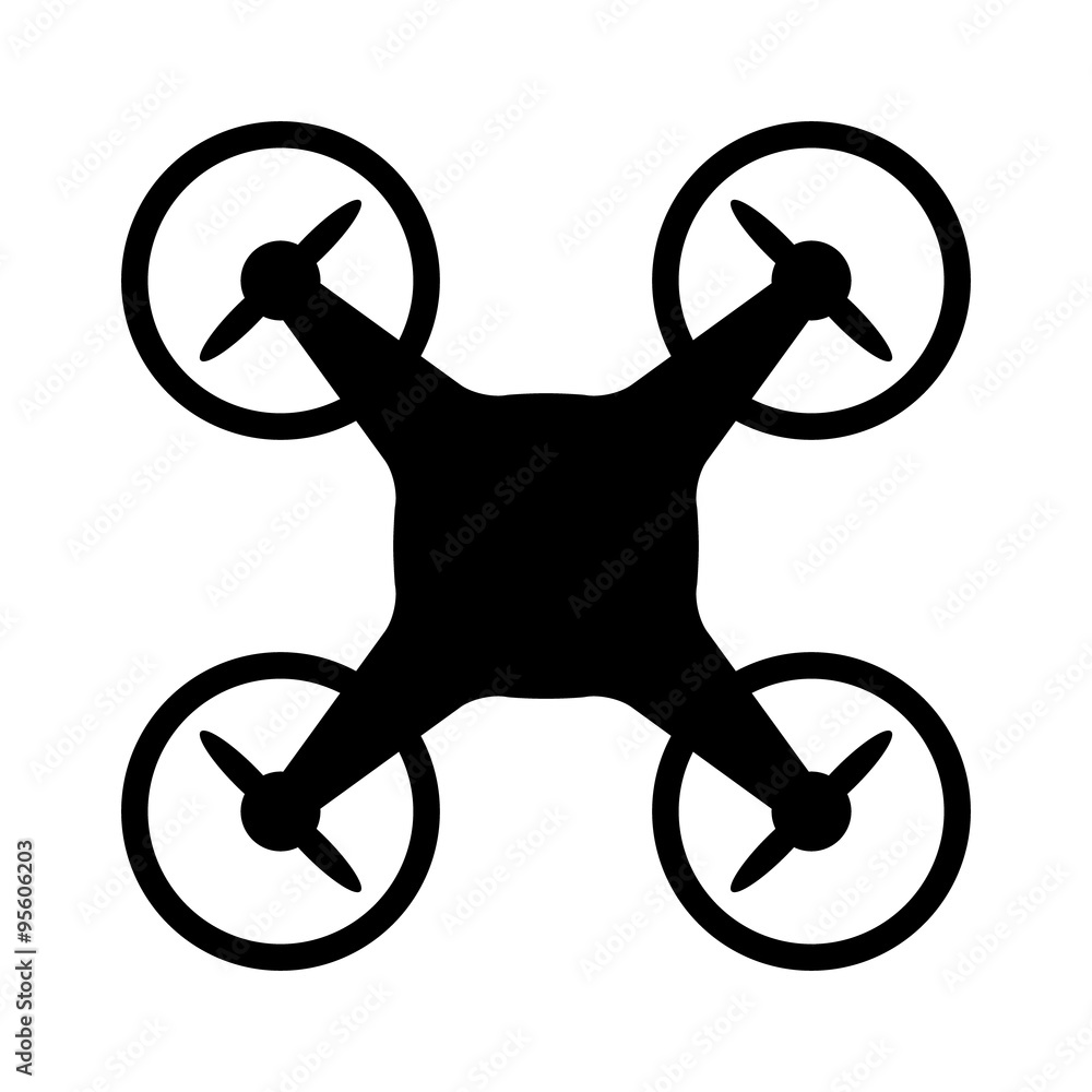 Wall mural civilian aerial drone flat icon for apps and websites