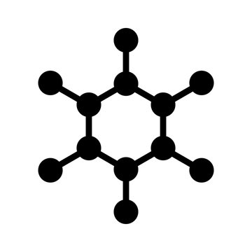 Carbon molecule flat icon for apps and websites