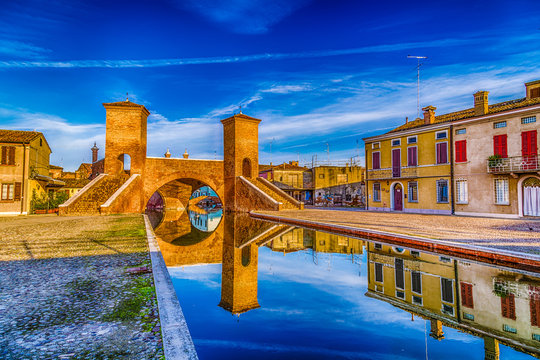 Trepponti bridge in Comacchio, the little Venice