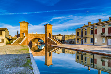 Trepponti bridge in Comacchio, the little Venice