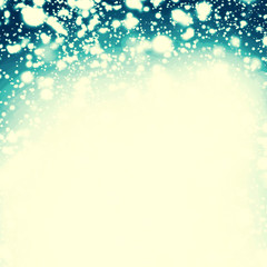 Snow Christmas Abstract Background - Festive lights, snowflakes