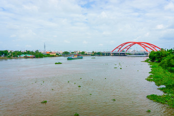 Landscape of red bridge

