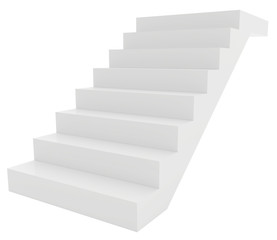 Empty stairs. Isolated on white background. Way upward