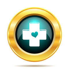 Cross with heart icon