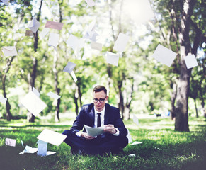 Obraz premium Businessman Stressful Sadness Failure Concept