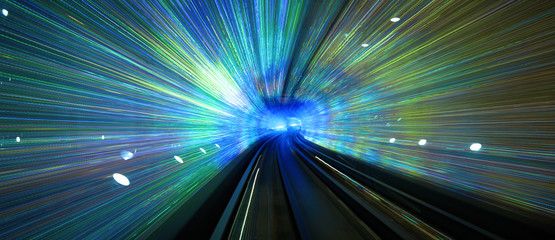 Shanghai light dispaly tunnel Long exposure concept
