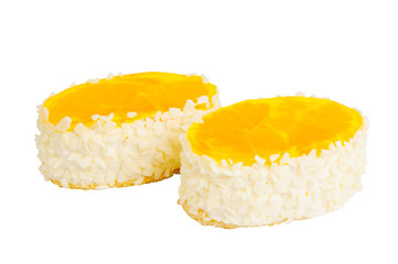 Delicious biscuit cake with orange